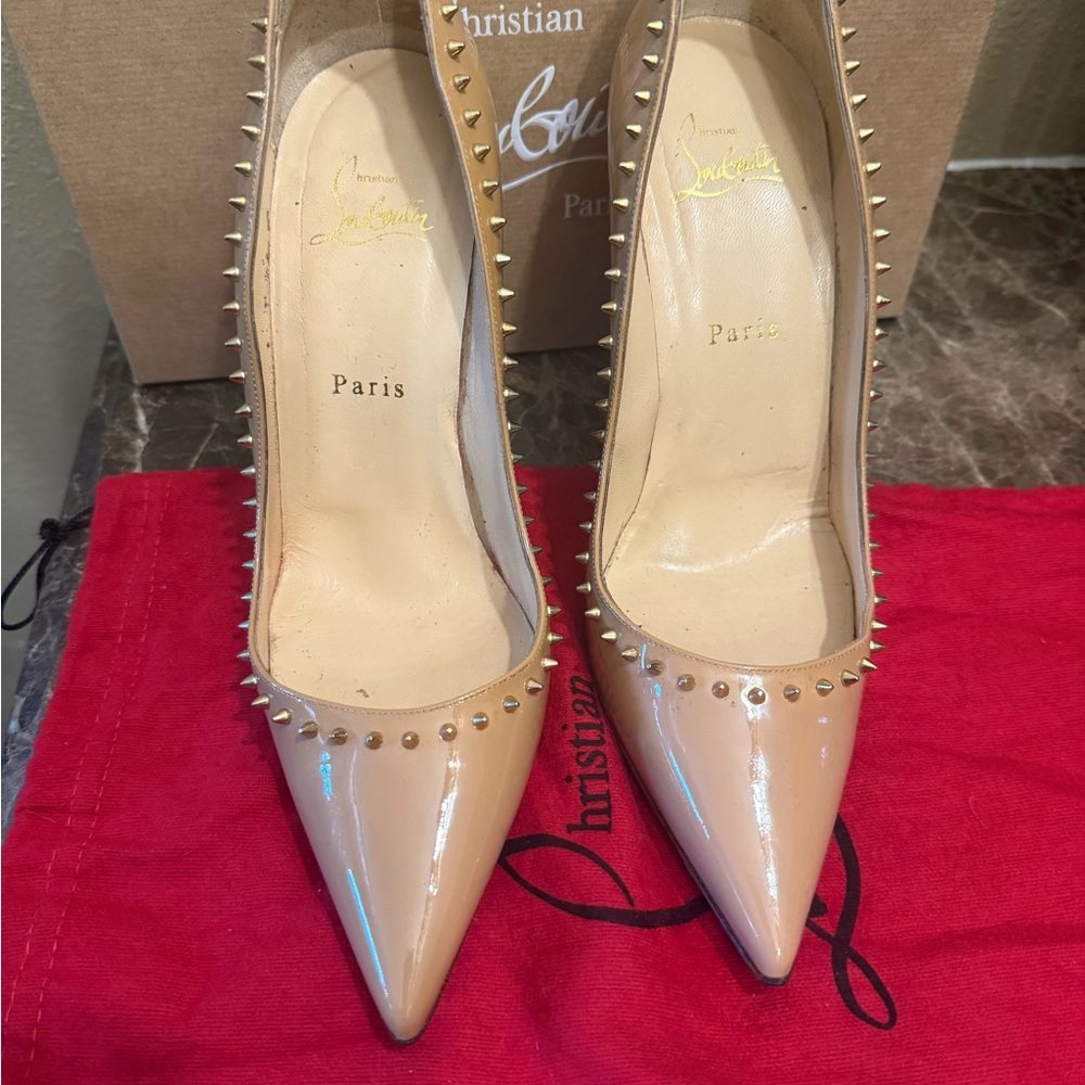 Christian Louboutin Beige Studded Heels